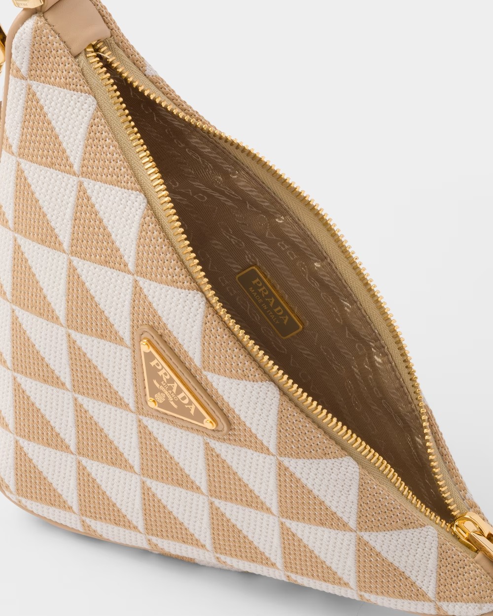Embroidered jacquard fabric mini-bag